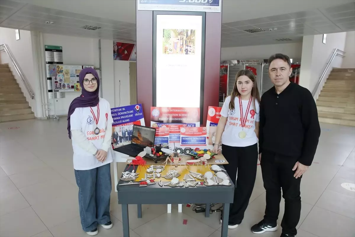 Çorum'da öğrenciler görme engelli öğrenciler için 3 boyutlu eğitim materyali hazırladı